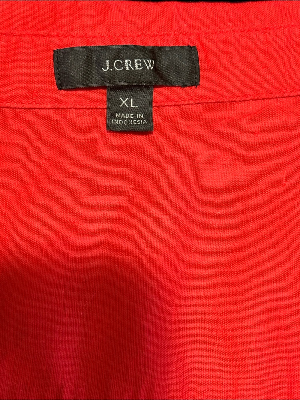J.Crew Orange Red Linen Button-Down Long Shirt Dress Tunic Size XL - Picture 11 of 13
